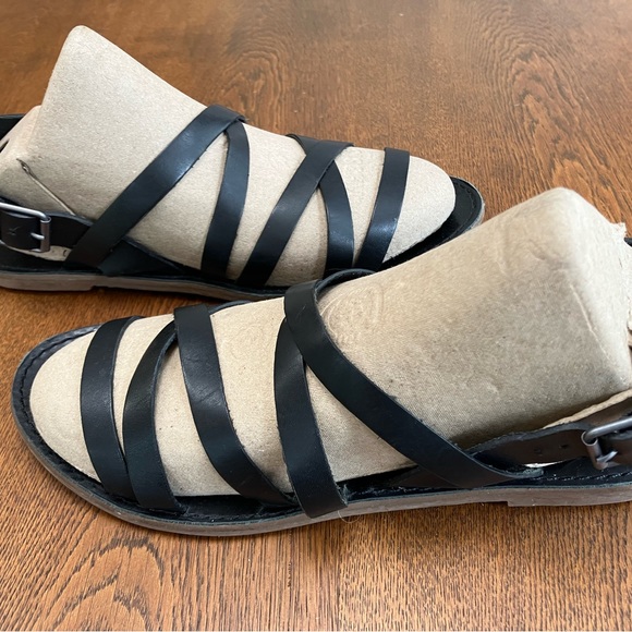 MADEWELL Boardwalk Multistrap Leather Womens Sandal Sz 9. Black. Made in Brazil. - Picture 3 of 7